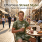 Ensemble casual homme – T-shirt et short imprimé faux denim