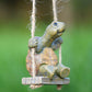 🐢 Hängende Schildkröten-Gartenfigur 🌿 Dekoration aus Kunstharz für Garten, Terrasse & Blumentöpfe