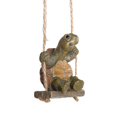 🐢 Hängende Schildkröten-Gartenfigur 🌿 Dekoration aus Kunstharz für Garten, Terrasse & Blumentöpfe