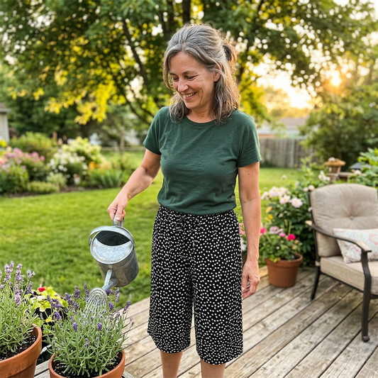 🌿🌸 -50% | Pantacourt Femme Vintage à Imprimé – Taille Élastique, Coupe Ample et Jambe Droite pour l'Été