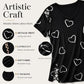 💖👚 -50% | T-Shirt Femme Grande Taille à Imprimé Cœur – Manches Courtes, Détails Découpés & Liens, Coupe Ample et Décontractée