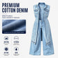 📢📢50% DE RÉDUCTION !! ⏰Robe Gilet en Jean Sans Manches Fente Haute Femme – Veste Longue Style Streetwear