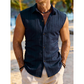 Men's Breathable Sleeveless Button Down Shirt