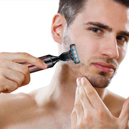 🧔✂️ -50% | Kit de Rasage Homme 4-en-1 – Tondeuse Multifonction pour Barbe, Cheveux, Nez & Corps