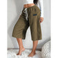 🌿👖 -50% | Pantacourt Femme en Maille Côtelée – Jambe Large, Taille à Cordon, Confortable & Élégant