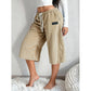 🌿👖 -50% | Pantacourt Femme en Maille Côtelée – Jambe Large, Taille à Cordon, Confortable & Élégant