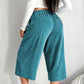 🌿👖 -50% | Pantacourt Femme en Maille Côtelée – Jambe Large, Taille à Cordon, Confortable & Élégant