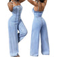 👗💙 -50% | Combinaison Jean Femme à Bretelles Fines – Coupe Large Confortable, Style Décontracté Chic & Pièce Incontournable du Quotidien ✨