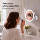 💄 50% DE RÉDUCTION! 🪞 Miroir grossissant x10 – LED & ventouse pour maquillage précis ✨