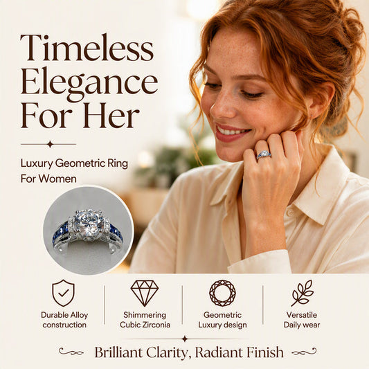 💍 Bague Cocktail Élégante en Zirconium Cubique – Design Étincelant pour les Occasions Spéciales